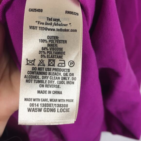 Ted Baker Locie Sheer Asymmetric Chiffon Overlay Mini Dress Small Cocktail Sheer - Picture 6 of 13